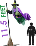 Halloween Decorations Outdoor - 11.5 Ft Animated Hovering Witch Animatronics - Sound & Touch Activated Sensor - Scary Deco...