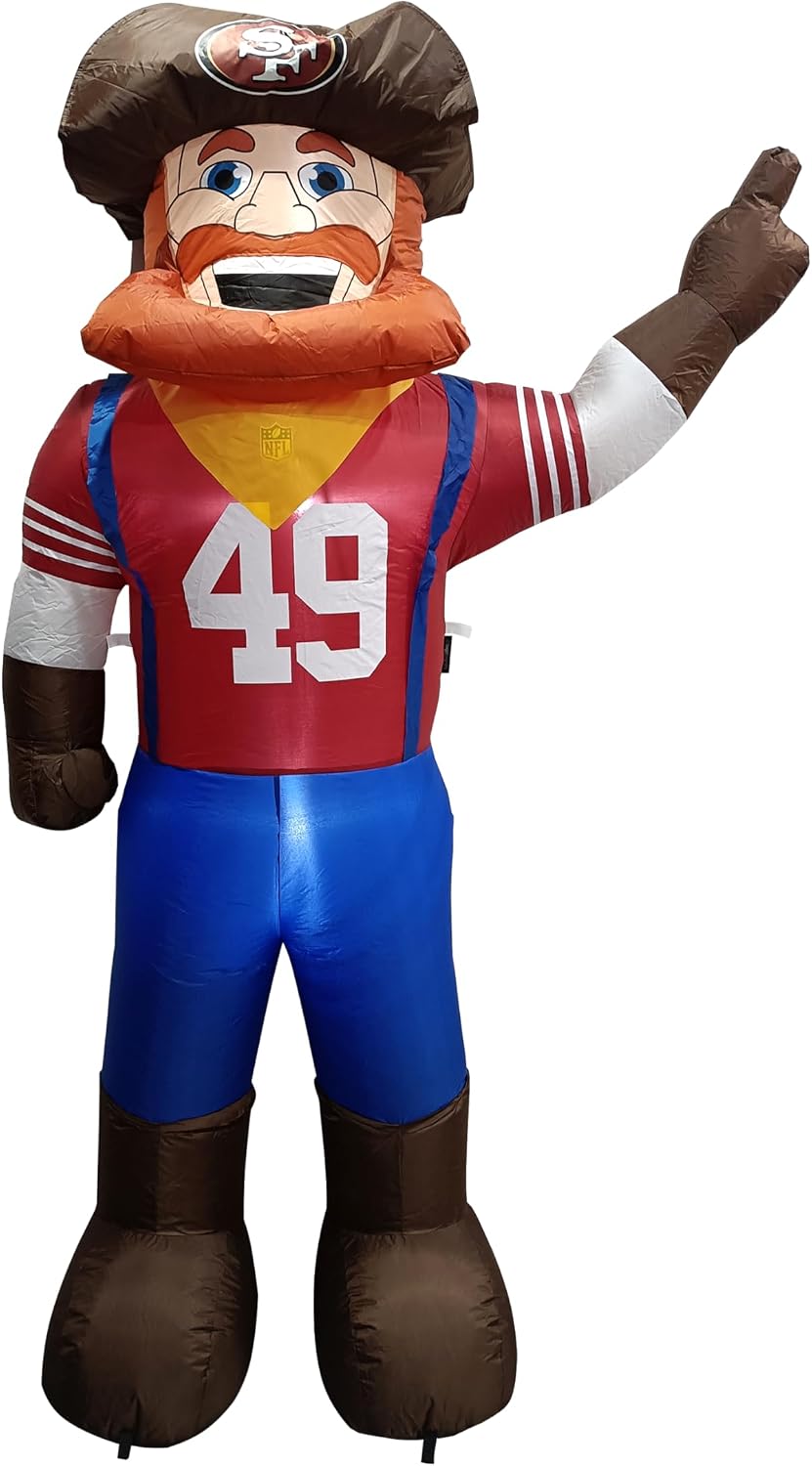 FANMATS NFL San Francisco 49ers 7 Foot Inflatable Mascot — Self Inflating / 7 Feet Tall / Team Color / Stakes