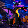 MICOCAH 7 FT Halloween Inflatables Outdoor 2 Headed Dragon Decorations / Built-in Rotating LED Lights, Gian