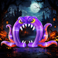 DomKom Halloween Inflatable Blow Up Decorations, 16FT Long 8FT Tall Purple Monster Octopus Archway, Built-in