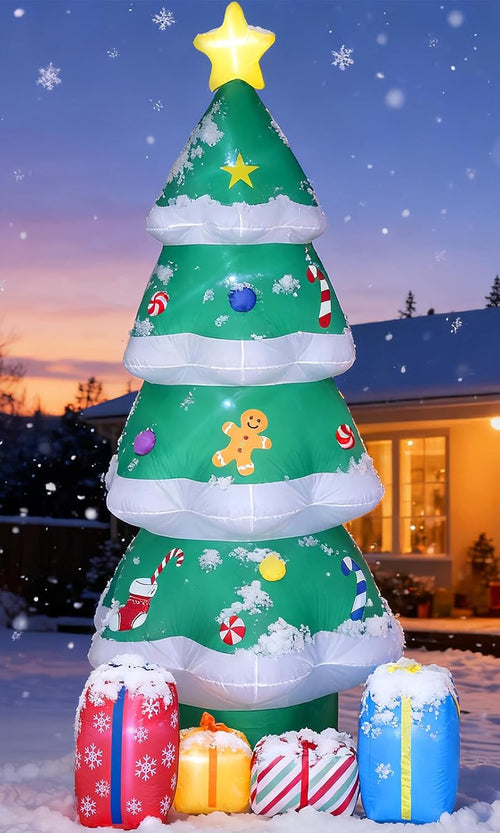 10FT Christmas Inflatables, Christmas Tree Inflatable Outdoor Decoration, Blow Up Holiday Decor for Yard,