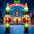 Cvkwe 10FT Christmas Inflatable Nutcracker Archway, Blow Up Nutcracker Soldier Arch with Built-in LED Lights,