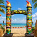 SummitGo 10 FT Tiki Summer Inflatable Arch, Giant Outdoor Aloha Luau Inflatable Arch Decoration with Built-in