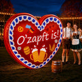 Seenelling 6 ft Oktoberfest Inflatable Gingerbread Heart Decor Backdrop / O' Zapft Is Bavarian Oktoberfest